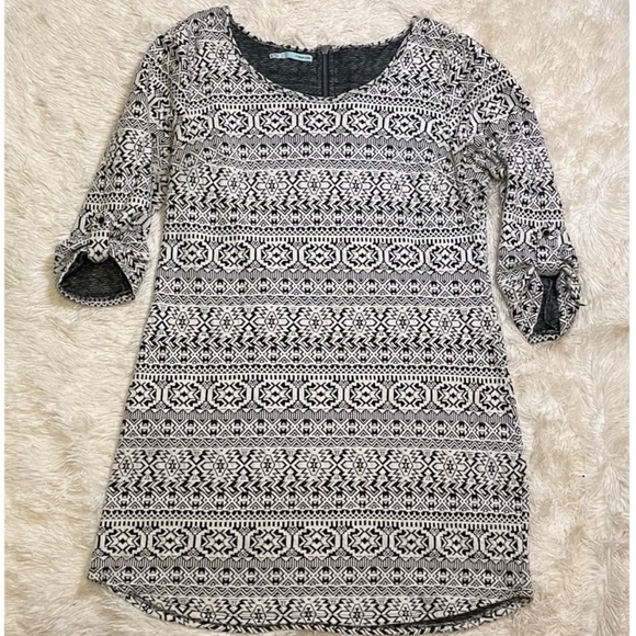 Maurices tunic/dress black/white 3-4 sleeve fitted A-line GUC sz XL - Picture 1 of 6